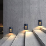 Modern Black LED Waterproof Outdoor Step Lights Recessed Rectangle Stair Wall Sconces IP65