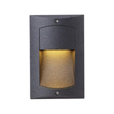 Modern Black LED Waterproof Outdoor Step Lights Recessed Rectangle Stair Wall Sconces IP65