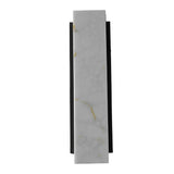 Modern Black LED Waterproof Outdoor Wall Sconce with Faux Marble Shade IP65 Rated Exterior Light