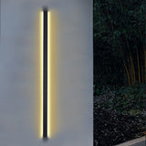 Modern Black Linear LED Outdoor Wall Sconce Waterproof Long Strip Porch Light for Garden and Entryway