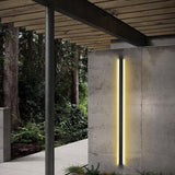 Modern Black Linear LED Outdoor Wall Sconce Waterproof Long Strip Porch Light for Garden and Entryway