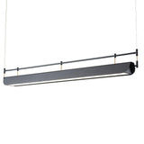 Modern Black Linear LED Pendant Light Minimalist Chandelier for Kitchen Island and Dining Room