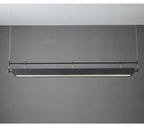Modern Black Linear LED Pendant Light Minimalist Chandelier for Kitchen Island and Dining Room