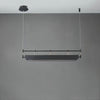 Modern Black Linear LED Pendant Light Minimalist Chandelier for Kitchen Island and Dining Room