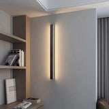 Modern Black Long Strip LED Outdoor Wall Light Waterproof Exterior Sconce for Porch and Garden