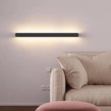 Modern Black Long Strip LED Outdoor Wall Light Waterproof Exterior Sconce for Porch and Garden