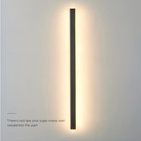Modern Black Long Strip LED Outdoor Wall Light Waterproof Exterior Sconce for Porch and Garden