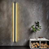 Modern Black Long Strip LED Outdoor Wall Light Waterproof Minimalist Exterior Sconce