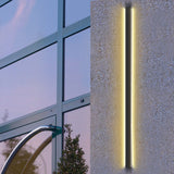 Modern Black Long Strip LED Outdoor Wall Light Waterproof Minimalist Exterior Sconce