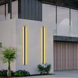 Modern Black Long Strip LED Outdoor Wall Sconce Waterproof IP65 Porch Light Fixture