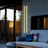Modern Black Long Strip LED Outdoor Wall Sconce Waterproof IP65 Porch Light Fixture