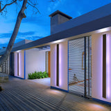 Modern Black Long Strip LED RGB Outdoor Wall Light Waterproof IP65 Exterior Garden Sconce