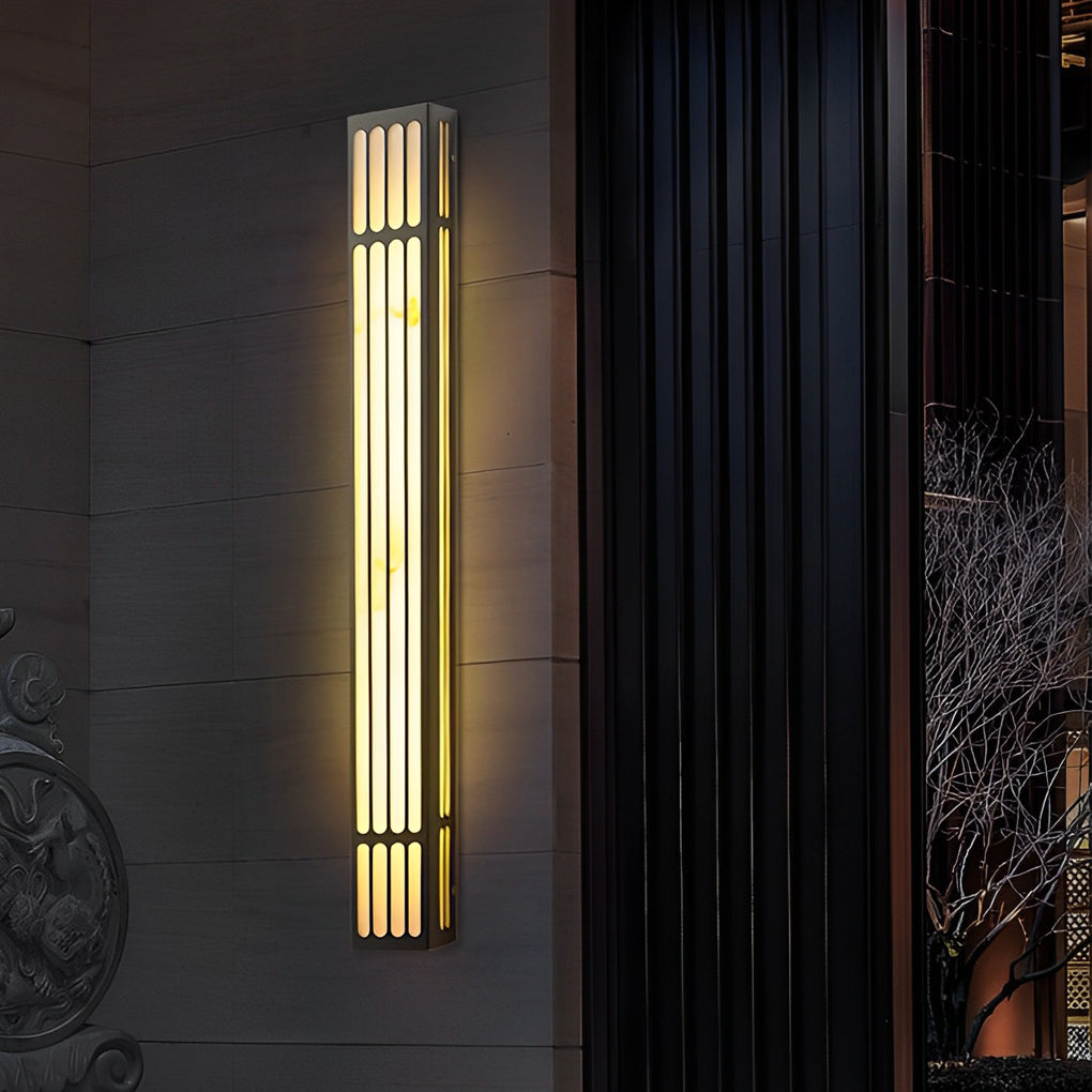Modern Black Long Strip Outdoor Wall Light Waterproof IP65 LED Sconce for Villa Yard and Garden