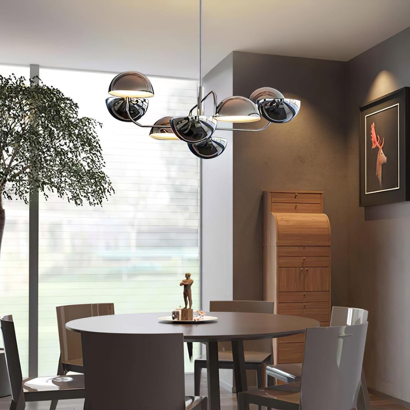 Modern Black Metal Penta Electrolier Chandelier for Contemporary Interior Lighting