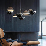 Modern Black Metal Penta Electrolier Chandelier for Contemporary Interior Lighting