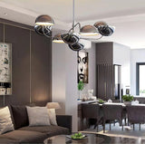 Modern Black Metal Penta Electrolier Chandelier for Contemporary Interior Lighting