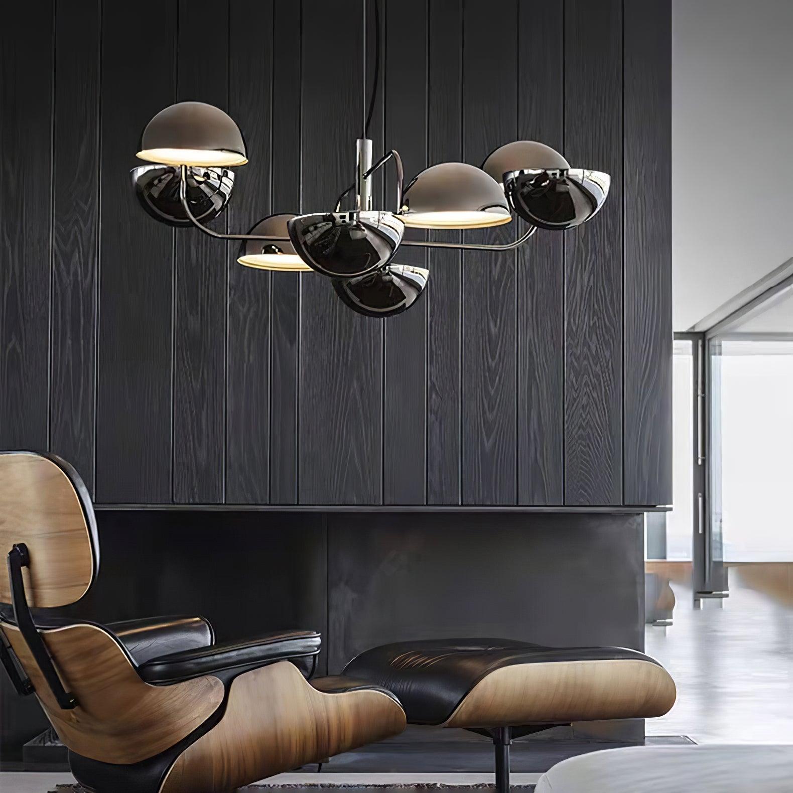 Modern Black Metal Penta Electrolier Chandelier for Contemporary Interior Lighting