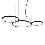 Modern Black Metal Ring LED Chandelier Circular Art Pendant Lighting Fixture
