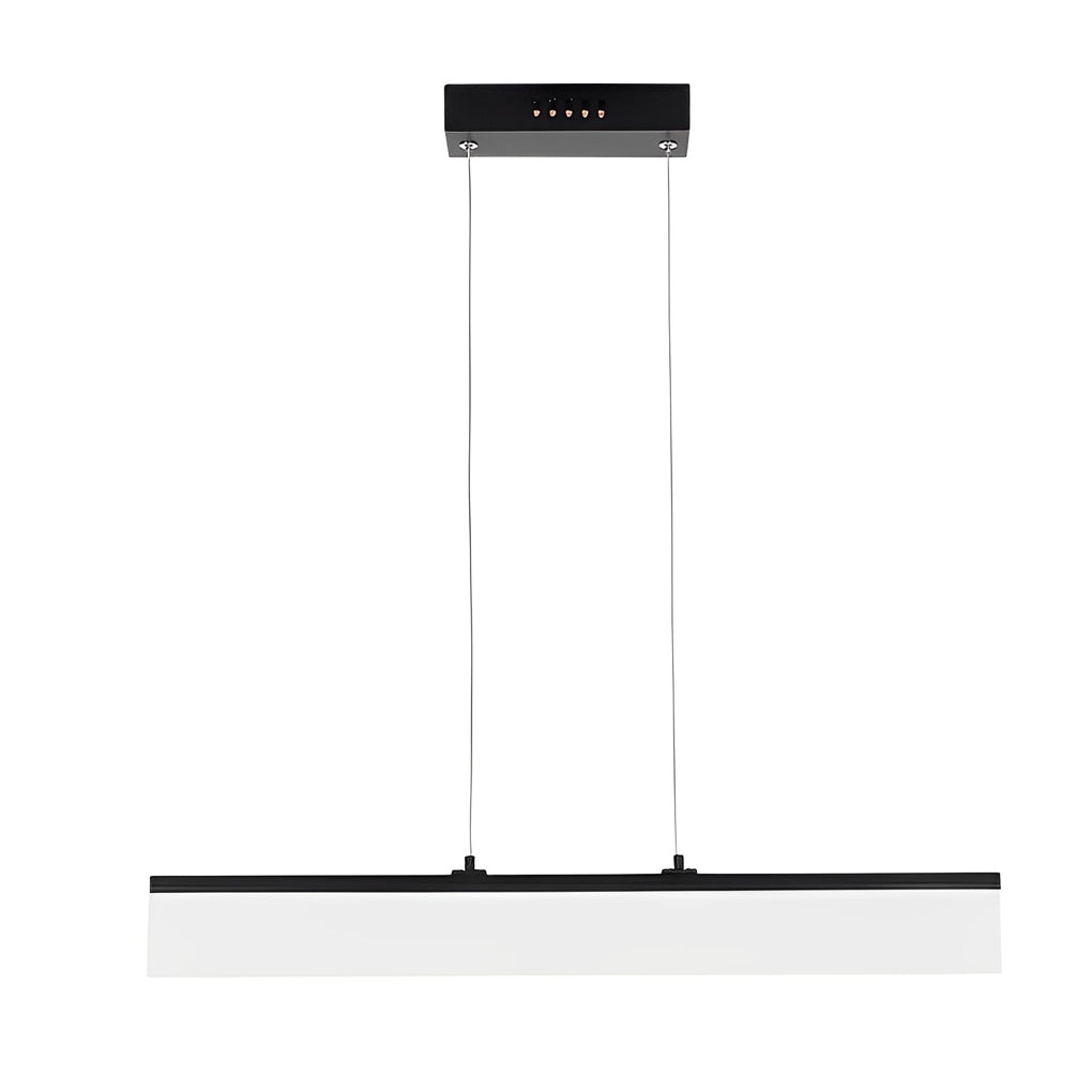 Modern Black Minimalist Linear LED Chandelier Dimmable Strip Pendant Lighting for Dining Room