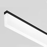Modern Black Minimalist Linear LED Chandelier Dimmable Strip Pendant Lighting for Dining Room