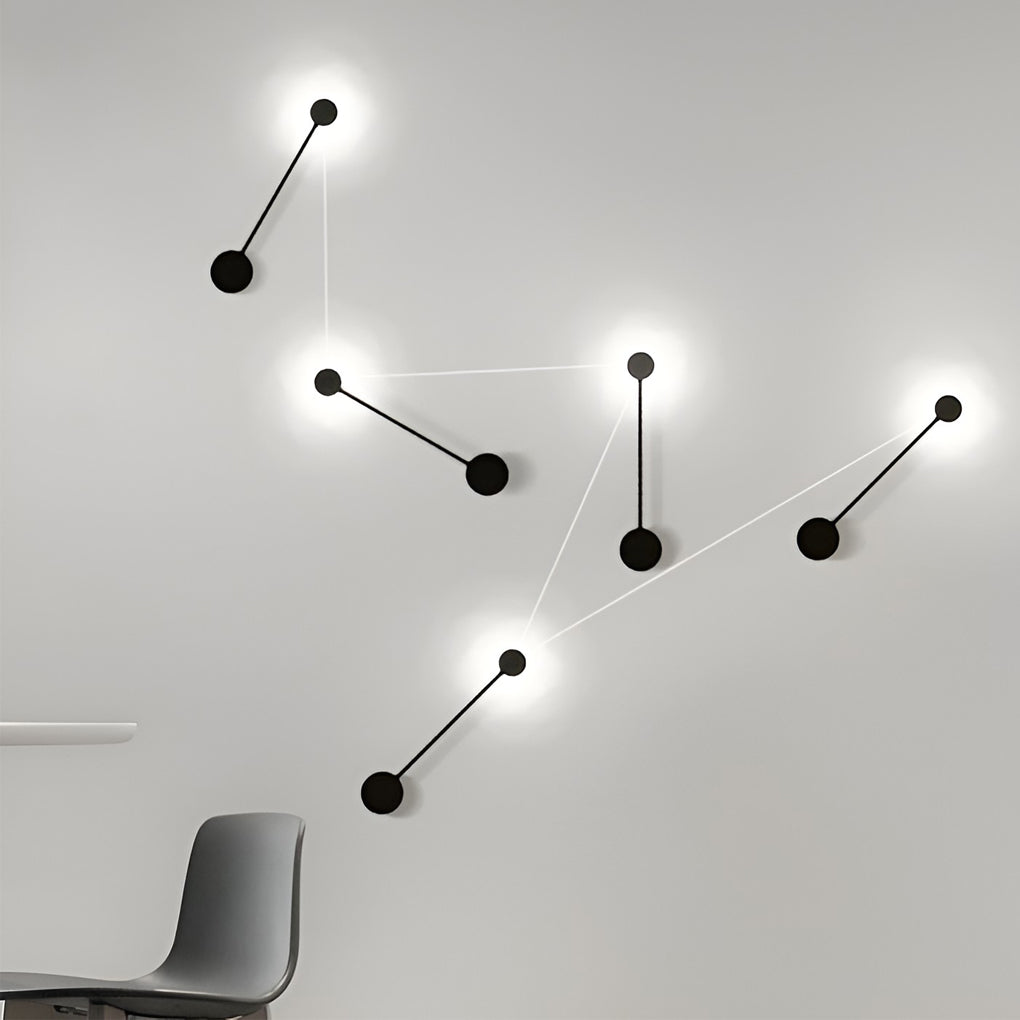 Modern Black Minimalist Linear LED Wall Sconce Nordic Artistic Light for Living Room
