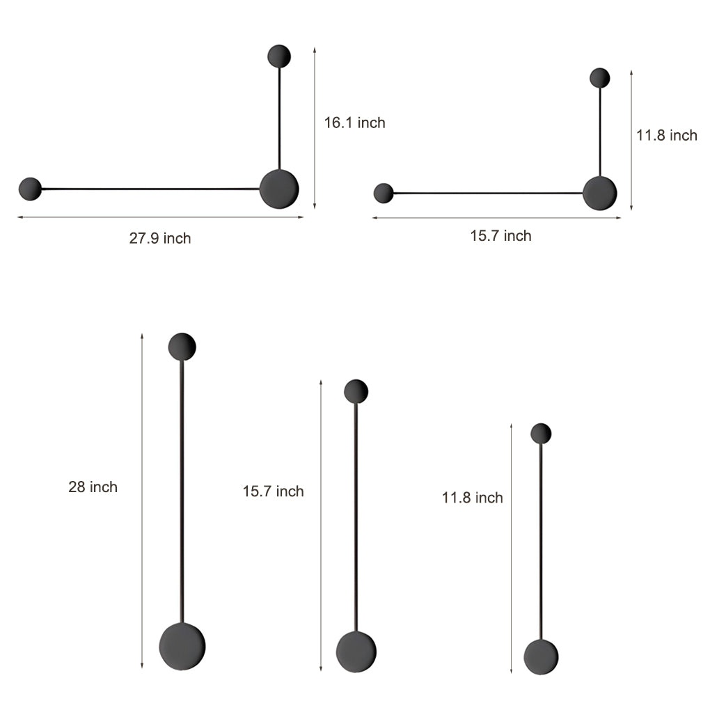 Modern Black Minimalist Linear LED Wall Sconce Nordic Artistic Light for Living Room