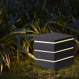 Modern Black Minimalist Square LED Outdoor Post Light IP65 Waterproof Exterior Fence Lamp