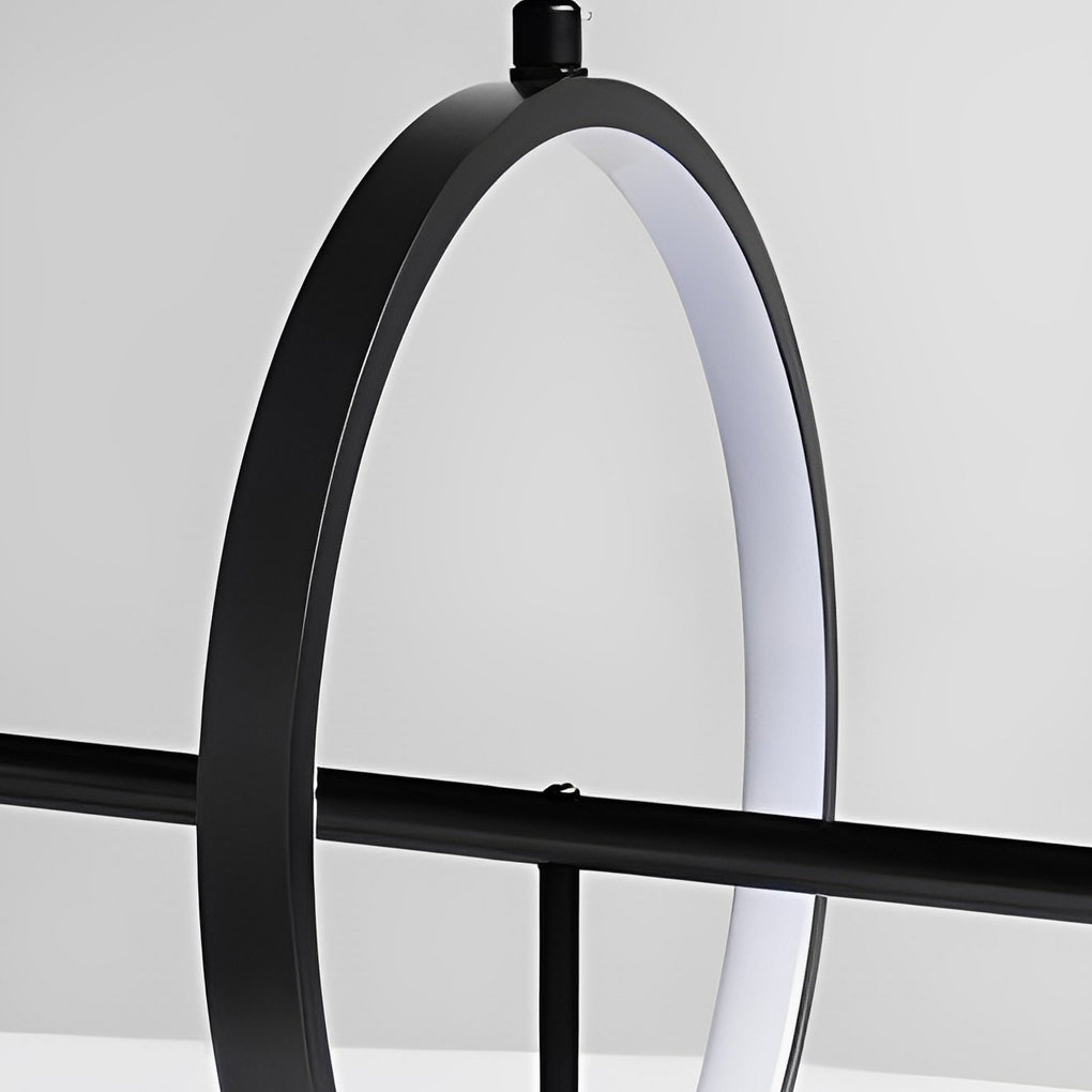 Modern Black Nordic LED Chandelier with Circular Glass Bubbles for Dining Room Lighting