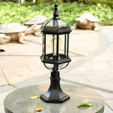 Modern Black Outdoor Fence Post Light Waterproof Aluminum Pillar Lantern Fixture