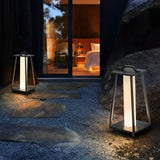 Modern Black Outdoor Floor Lamp Waterproof Portable LED Garden Light with Handle