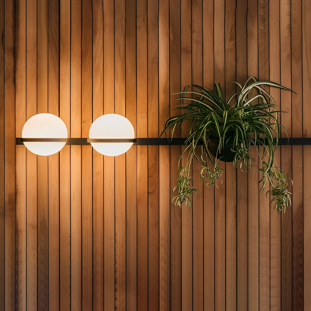 Modern Black Outdoor LED Sconce with Creative Flowerpot Waterproof Garden Wall Light Fixture