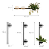 Modern Black Outdoor LED Sconce with Creative Flowerpot Waterproof Garden Wall Light Fixture