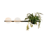 Modern Black Outdoor LED Sconce with Creative Flowerpot Waterproof Garden Wall Light Fixture