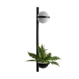 Modern Black Outdoor LED Sconce with Creative Flowerpot Waterproof Garden Wall Light Fixture