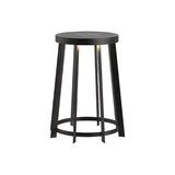 Modern Black Outdoor LED Solar Stool Light Waterproof Garden Side Table Lamp