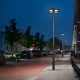 Modern Black Outdoor LED Solar Street Light Waterproof Aluminum Lamp Post for Residential Paths and Gardens