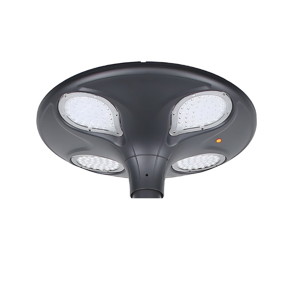 Modern Black Outdoor LED Solar Street Light Waterproof Aluminum Lamp Post for Residential Paths and Gardens