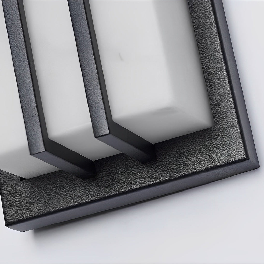 Modern Black Outdoor LED Wall Light IP54 Waterproof Resin Sconce for Garden and Villa