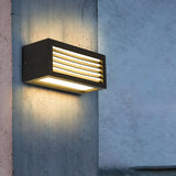 Modern Black Outdoor LED Wall Sconce 12W Waterproof Rectangle Exterior Porch Light