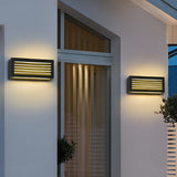 Modern Black Outdoor LED Wall Sconce 12W Waterproof Rectangle Exterior Porch Light