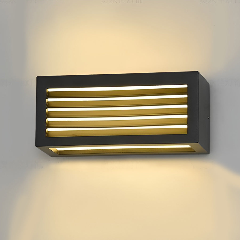 Modern Black Outdoor LED Wall Sconce 12W Waterproof Rectangle Exterior Porch Light