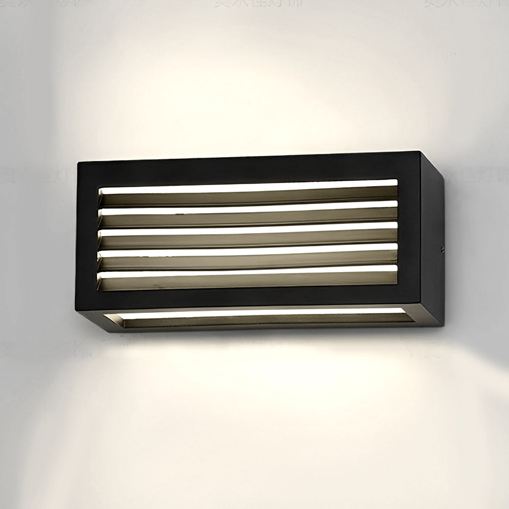 Modern Black Outdoor LED Wall Sconce 12W Waterproof Rectangle Exterior Porch Light