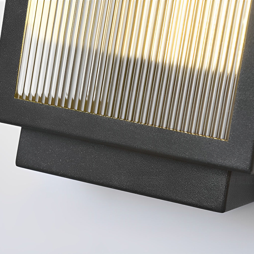 Modern Black Outdoor LED Wall Sconce Waterproof Rectangular Strip Light for Porch and Garden