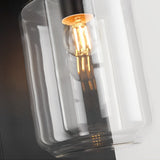 Modern Black Outdoor LED Wall Sconce Waterproof Solar Powered Glass Light with Remote