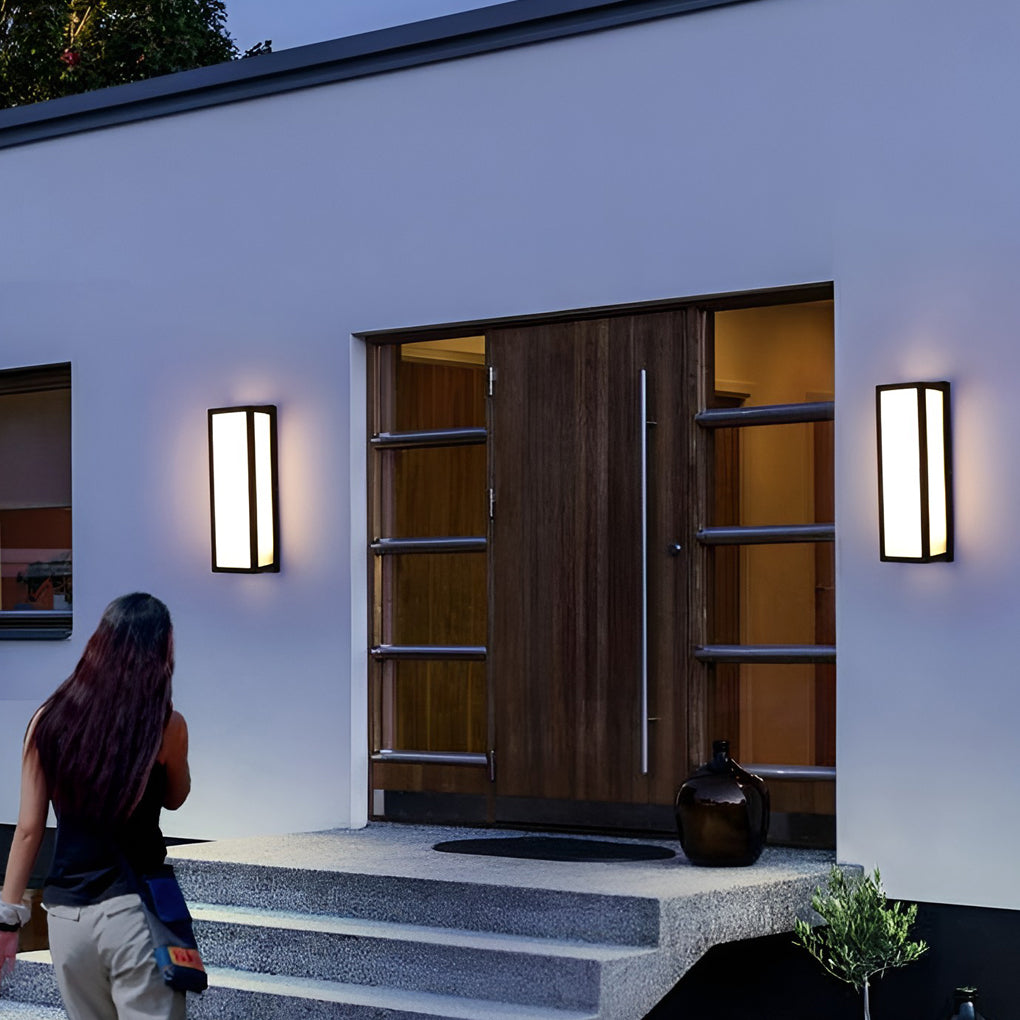 Modern Black Outdoor LED Wall Sconce with Motion Sensor IP65 Waterproof Lighting for Porch Garden