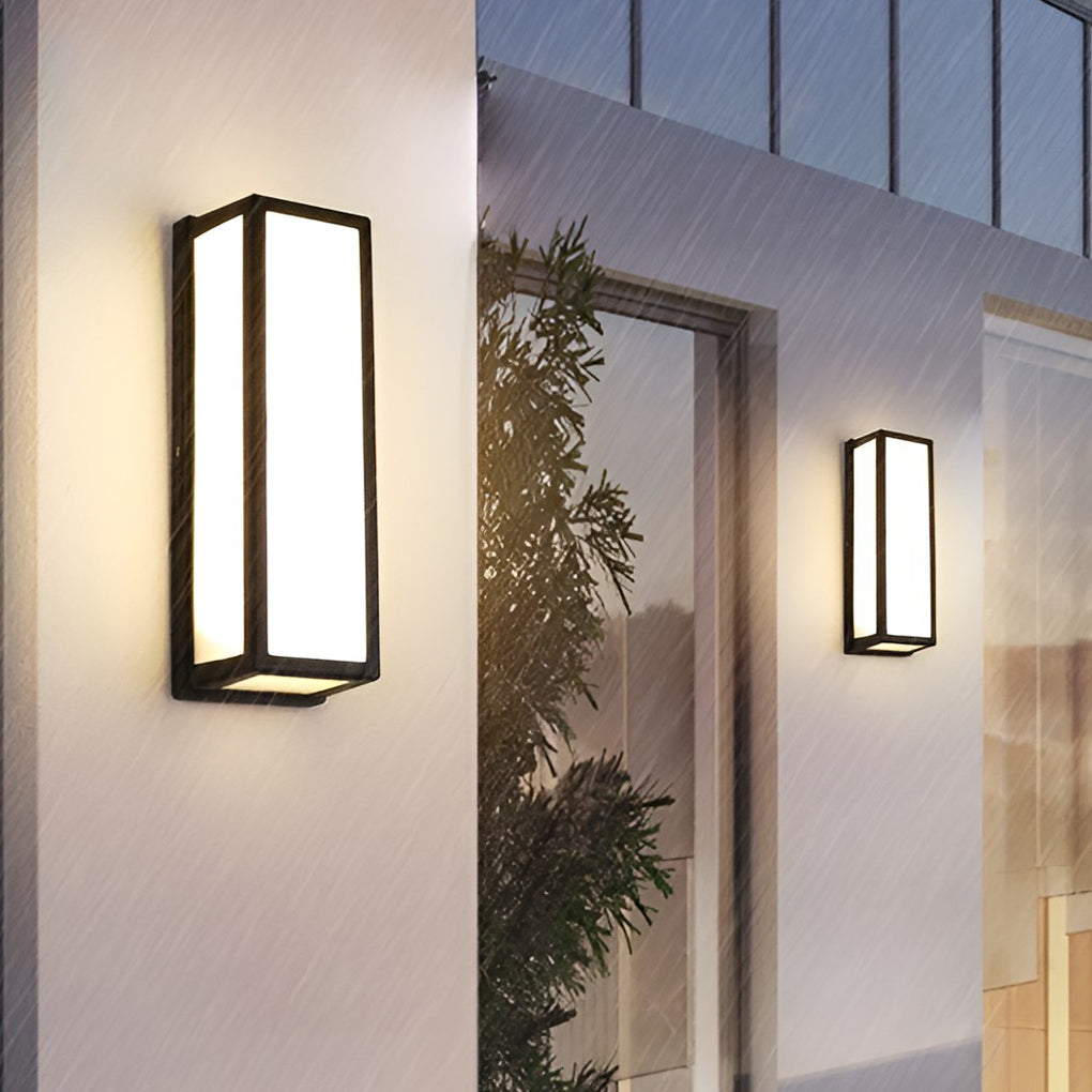 Modern Black Outdoor LED Wall Sconce with Motion Sensor IP65 Waterproof Lighting for Porch Garden