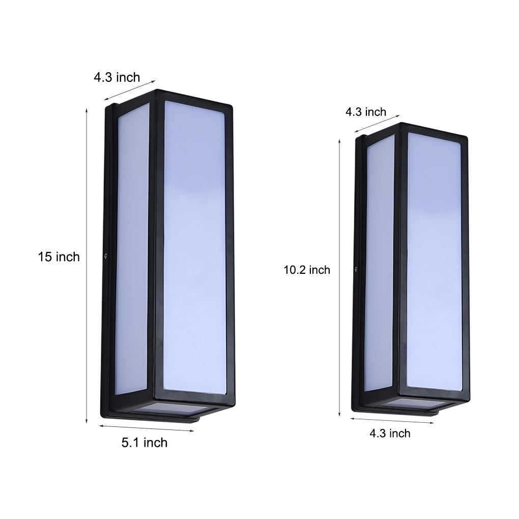 Modern Black Outdoor LED Wall Sconce with Motion Sensor IP65 Waterproof Lighting for Porch Garden