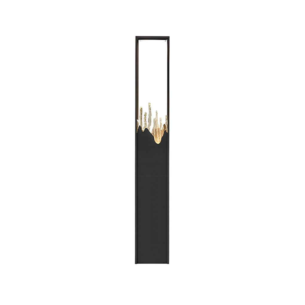 Modern Black Outdoor Pathway Lighting with Frosted Mountain Glass Scenery Design