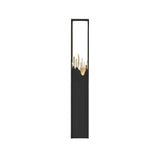 Modern Black Outdoor Pathway Lighting with Frosted Mountain Glass Scenery Design