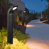 Modern Black Outdoor Pathway Lights Waterproof IP65 COB LED Garden Landscape Bollard Lighting